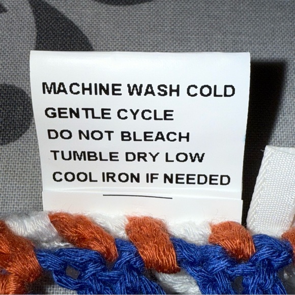 Rebellion Bohemian Hippie Crochet Fringe Dress - Blue, Orange, Cream Large - Picture 6 of 8